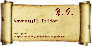 Navratyil Izidor névjegykártya